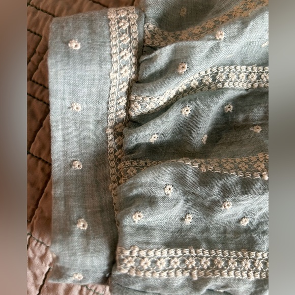 Zara Boho Blouse, Soft Green with Eyelets - Picture 4 of 8